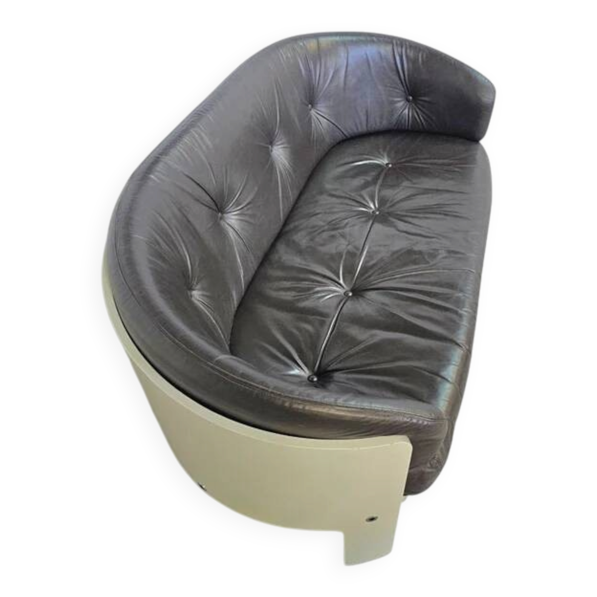 Bz49 sofa by Hans Ell for 't Spectrum / 1970 / dark brown leather