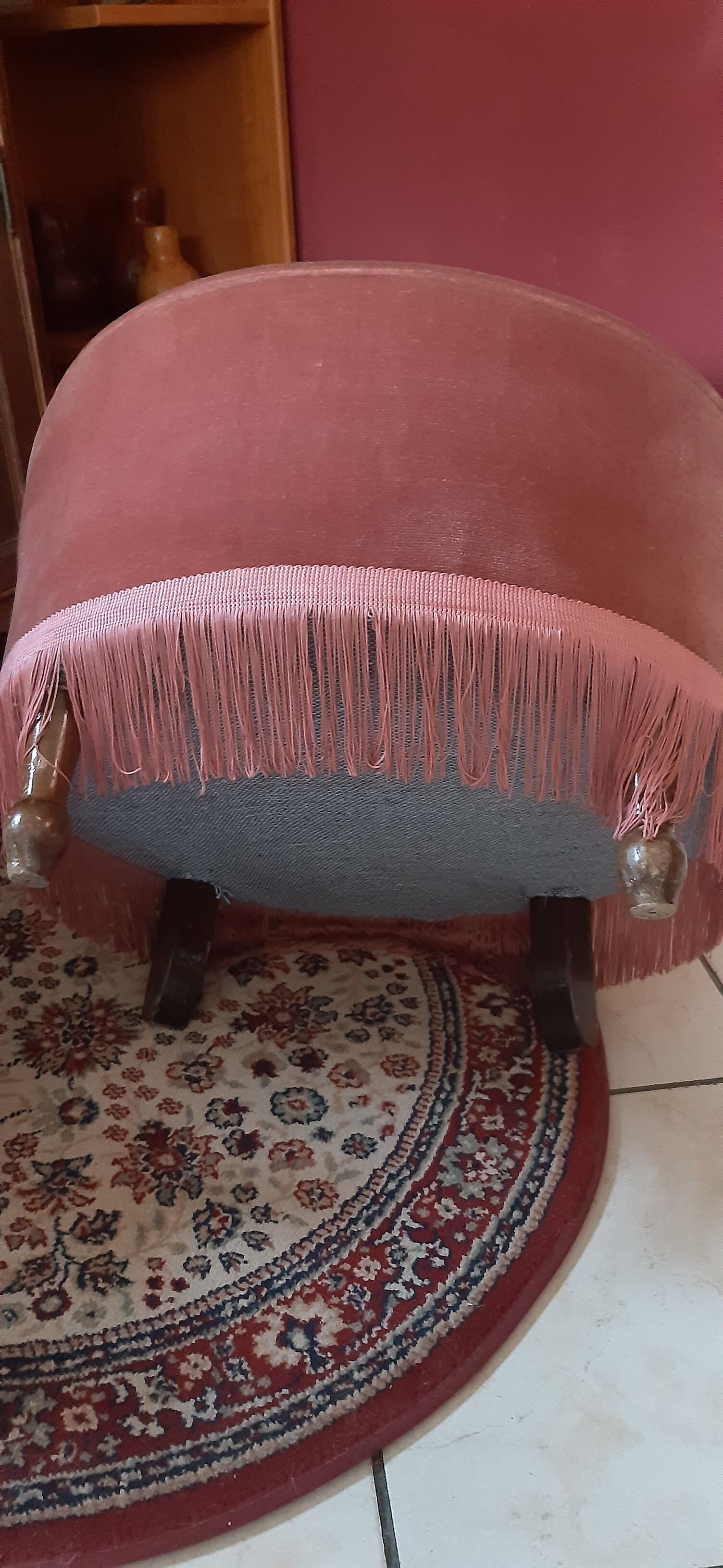 Antique velvet armchair