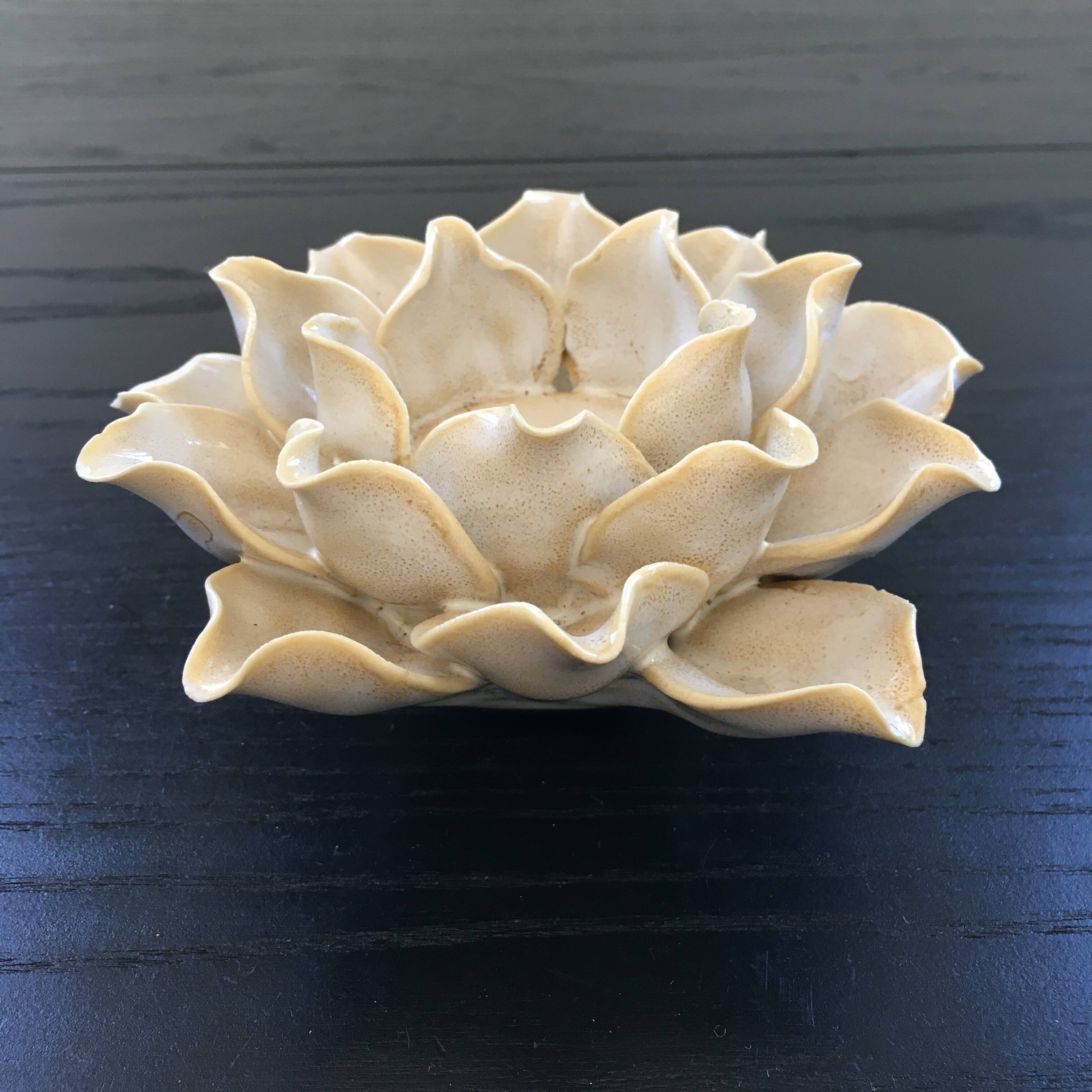 Ceramic flower candle holder