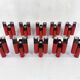 Set of 10 mid-century red and chrome wall lamps by Stilnovo, Italy 1970s