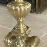 19th-century brass fireplace threshold bar