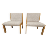 Pair of 1970s loop wool lounge chairs