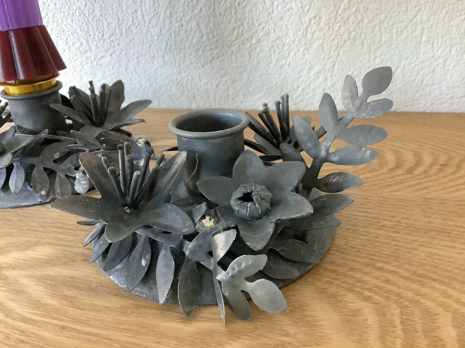 2 vintage flower candle holders