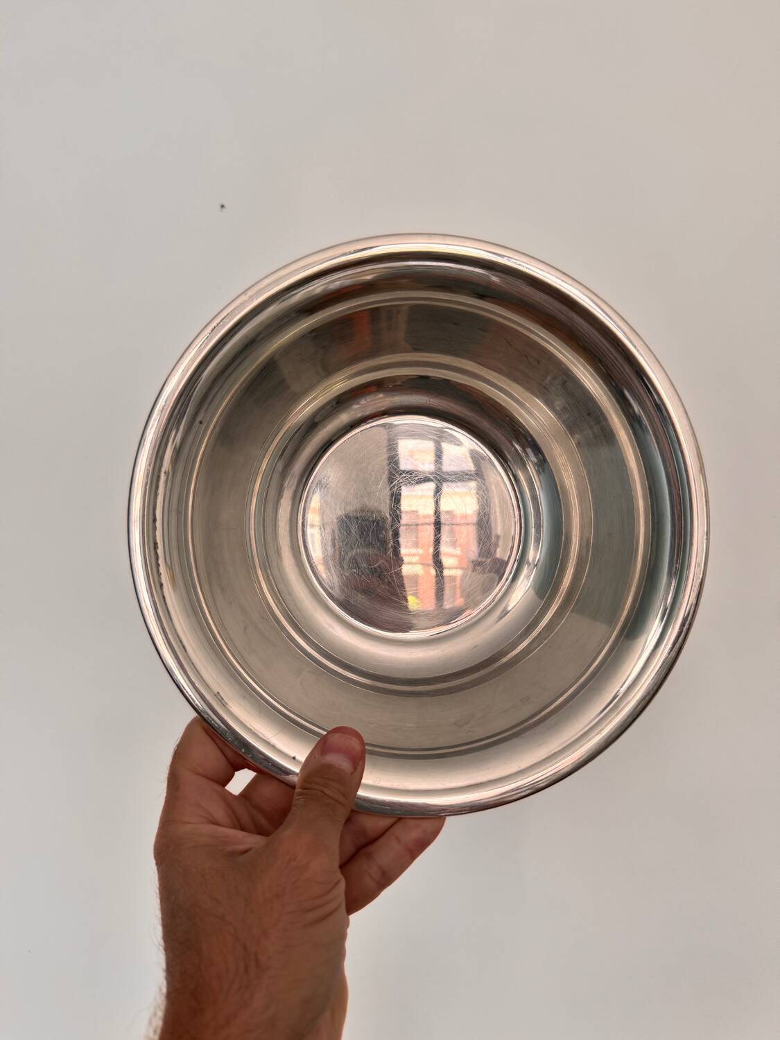 Large bowl, salad bowl, Bouillet Bourdelle cup in silver metal