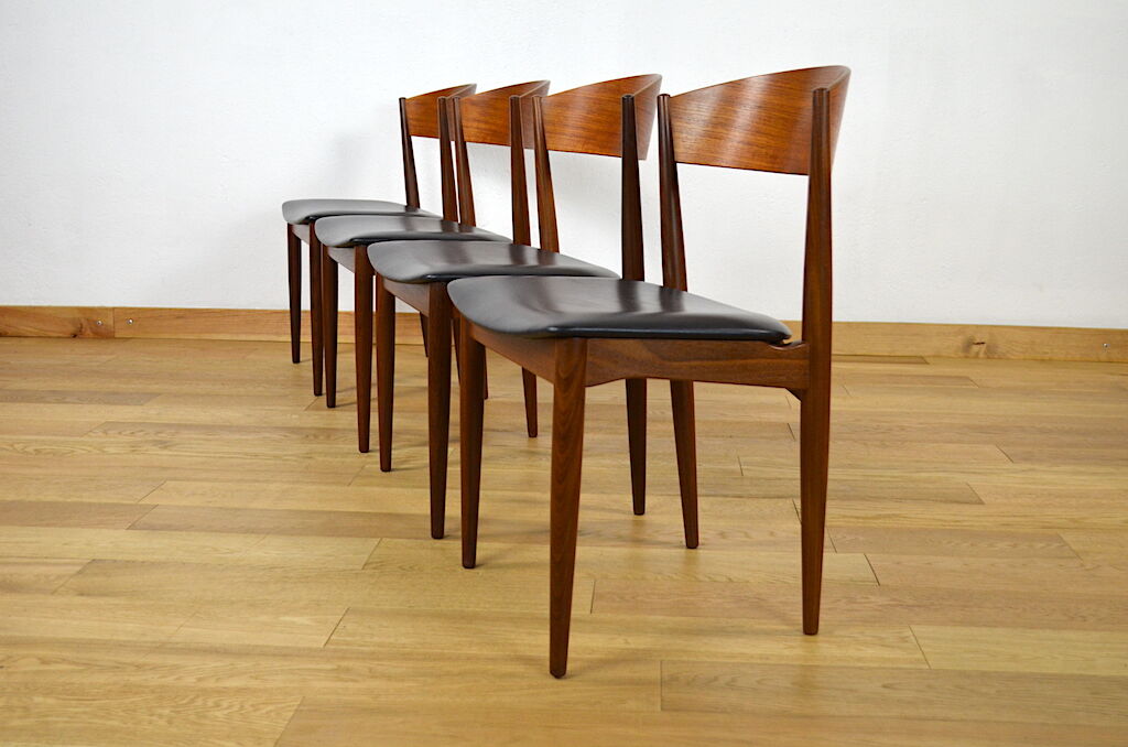 4 vintage scandinavian chairs in teak jydsk mobelindustri 1960
