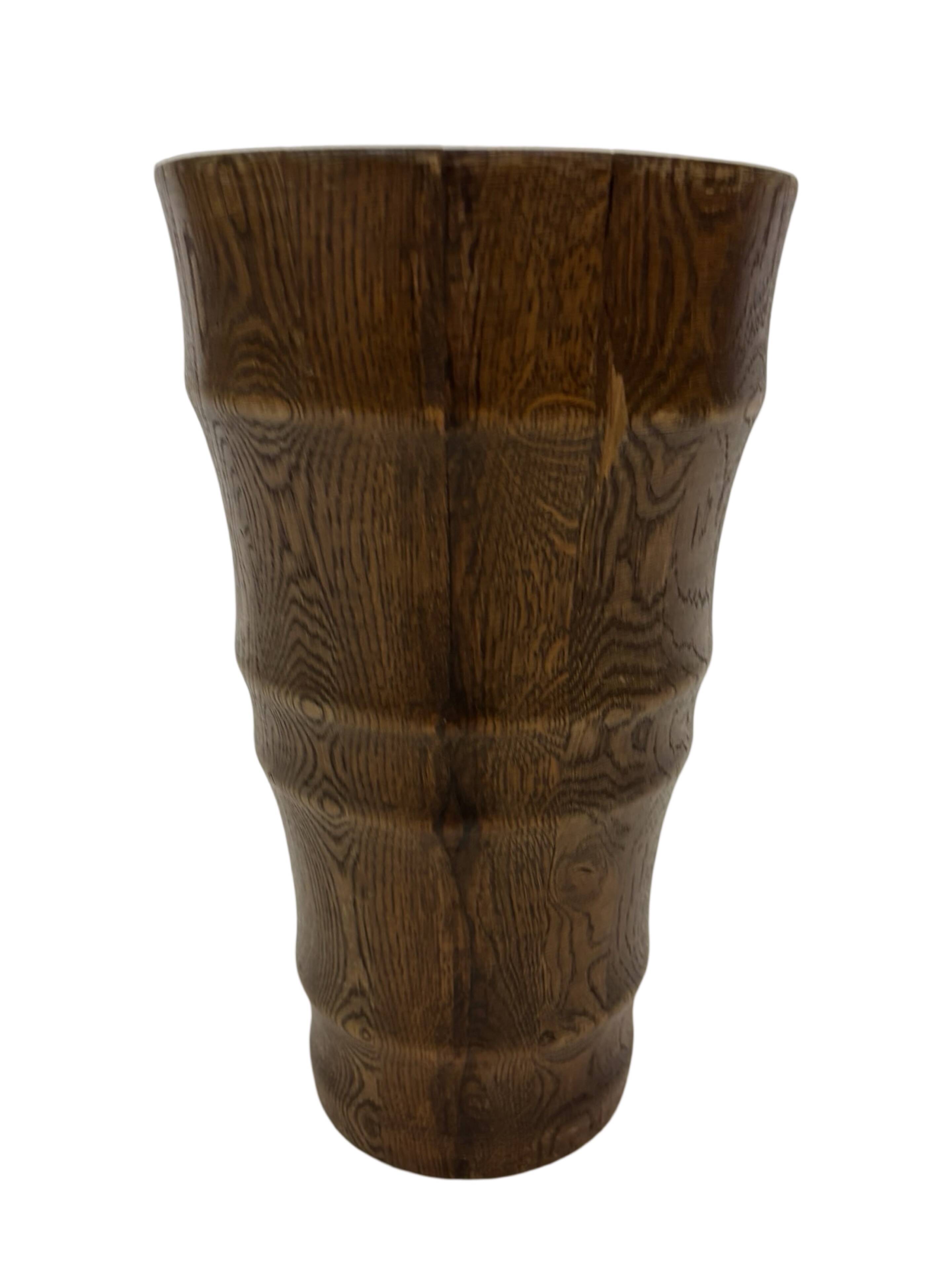 Vintage umbrella holder wooden basket storage 1960 minimalist design