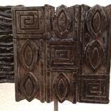 Set of three old ink pads on base