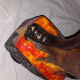 Floor lamp, vintage 70's ceramic enamel