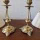 Pair of lamps in solid gold-plated brass