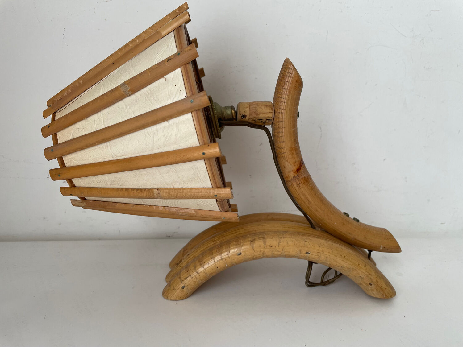 Vintage bamboo wall lamp