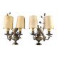 Pair of wall sconces with parrots and leaves
