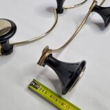 Pair of vintage wall coat racks in gold metal