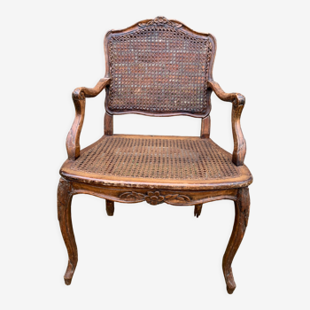 Fauteuil canné d'époque Régence