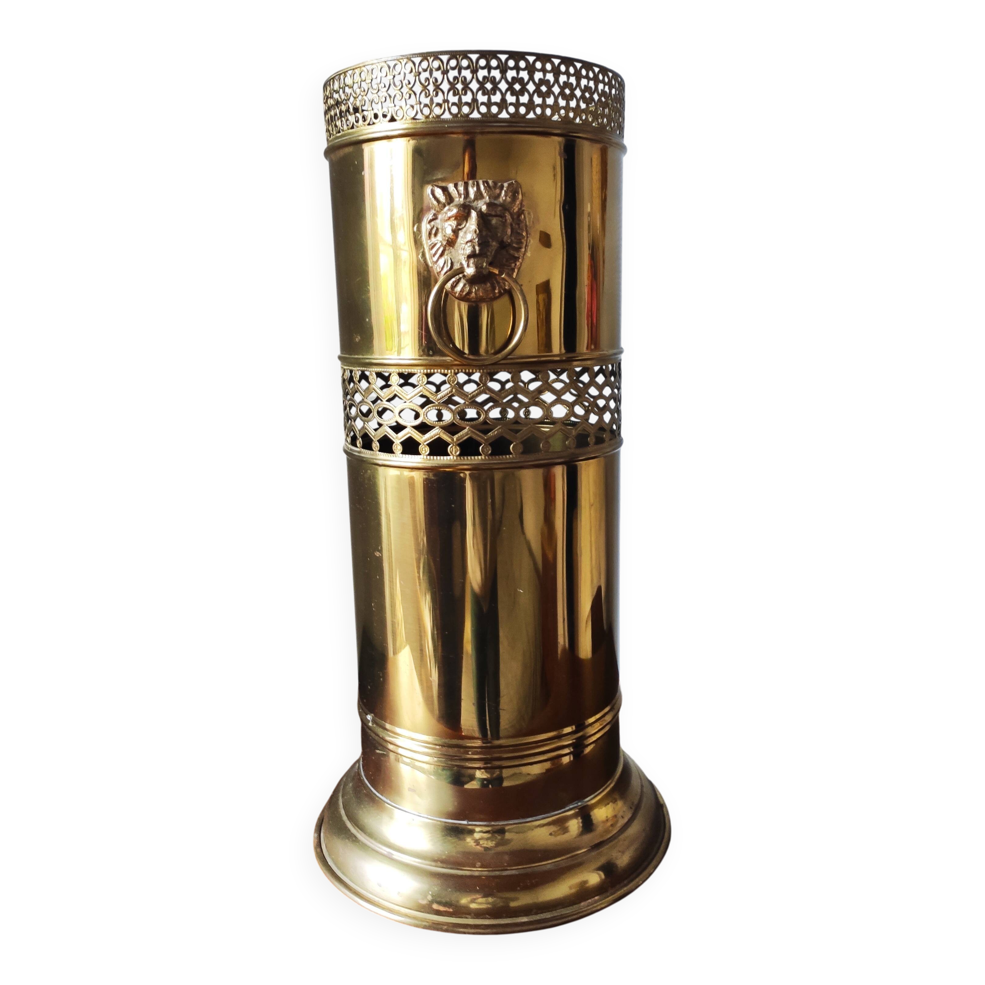 Vintage brass umbrella stand