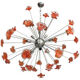 Red flowers Murano glass sputnik chandelier
