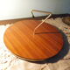 Serving dish, cheese platter in formica and golden metal
