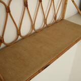 Pair of rattan wall shelves