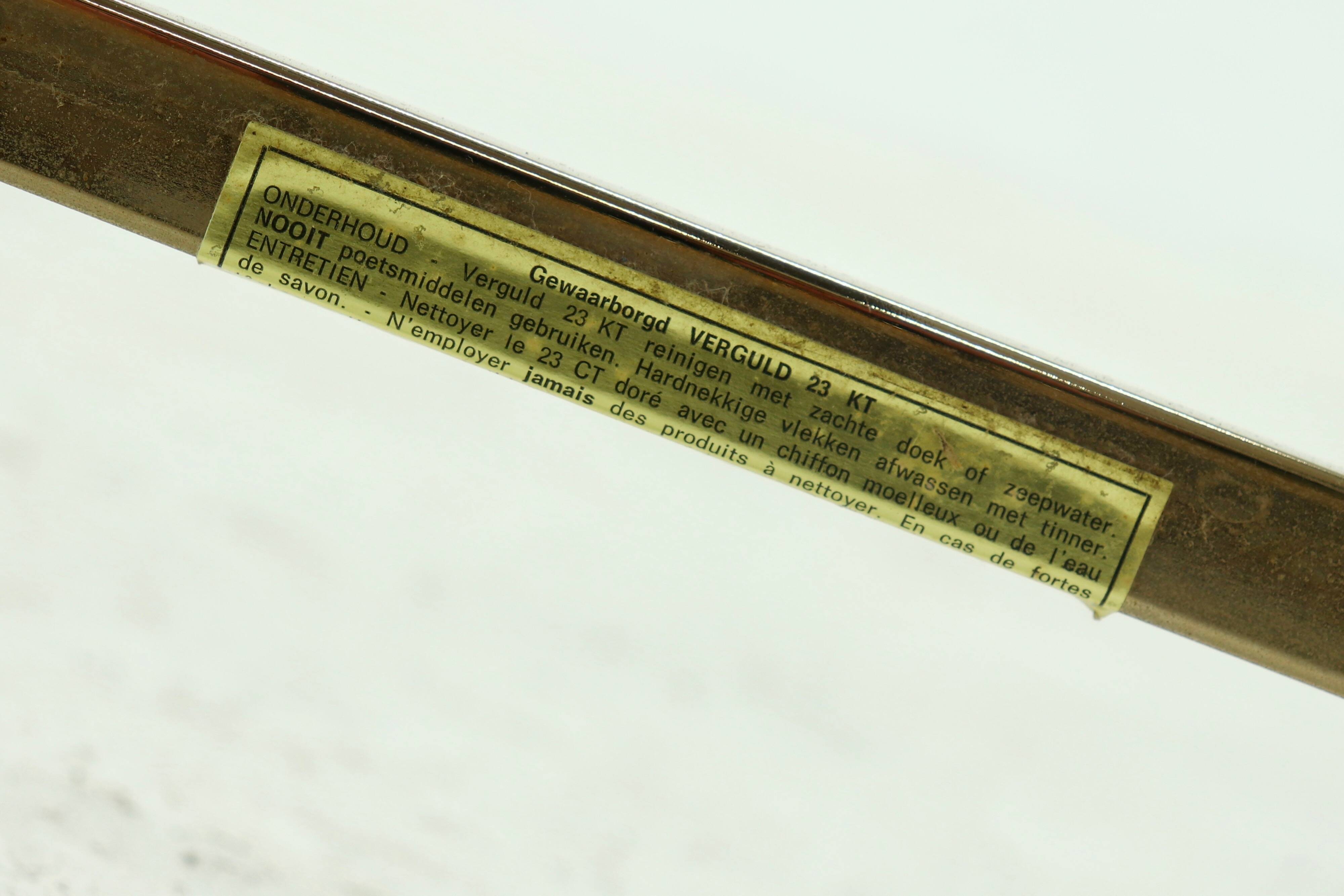 Two Tier Gold Plated Side Table by Belgo Chrom 1970s