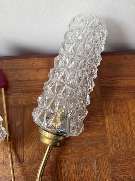 1960s Tulip wall sconce in brass and glass