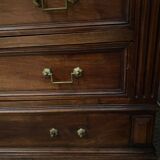 19th century Louis XVI style chest of drawers, white marble, fluted 4 drawers