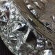 Structured glass round ceiling lamp vintage 60s-70s