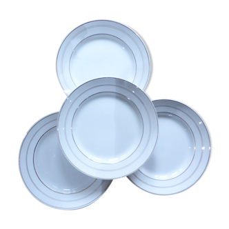 Assiettes plates x4 porcelaine de St Amand