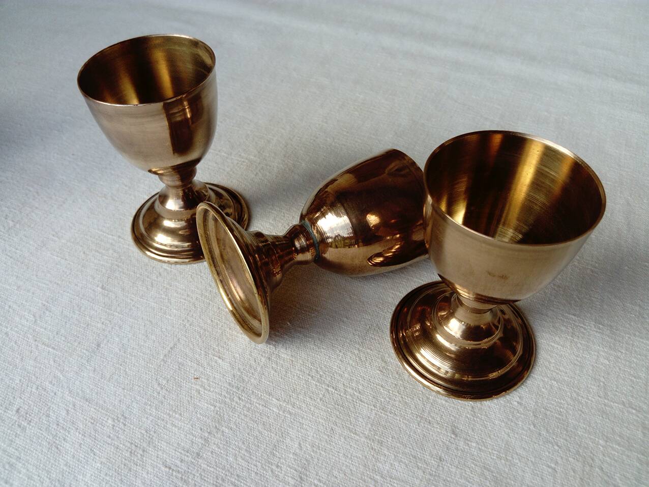 Service à caviar en laiton et verre soufflé