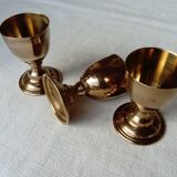 Caviar service in brass and blown glass