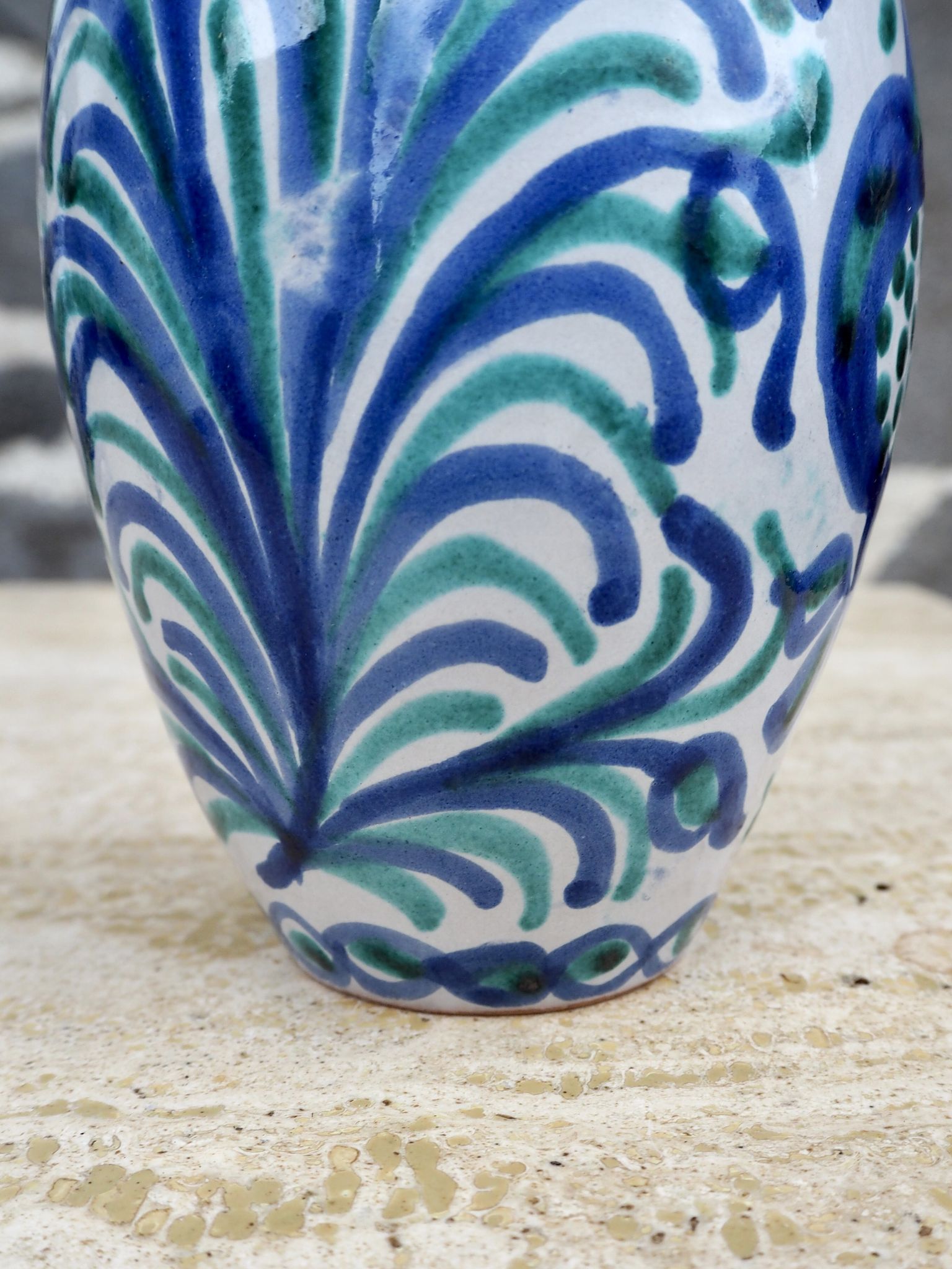 Vase en céramique espagnole Fajalauza, années 1970