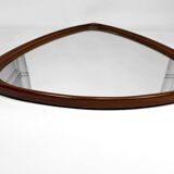 Important Miroir Triangulaire en Teck, Design Scandinave, Circa 1950