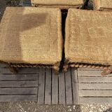 Series of five Louis XIII walnut stools