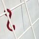 White minimalist string coat rack, modern mid-century, 1960s.