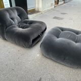 Soriana model armchair and ottoman by Tobia Scarpa Cassina edition