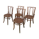 Set of 4 curved wooden bistro chairs