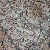 Vintage silk carpet Indian indo tabriz done hand 100x162cm 1950 s