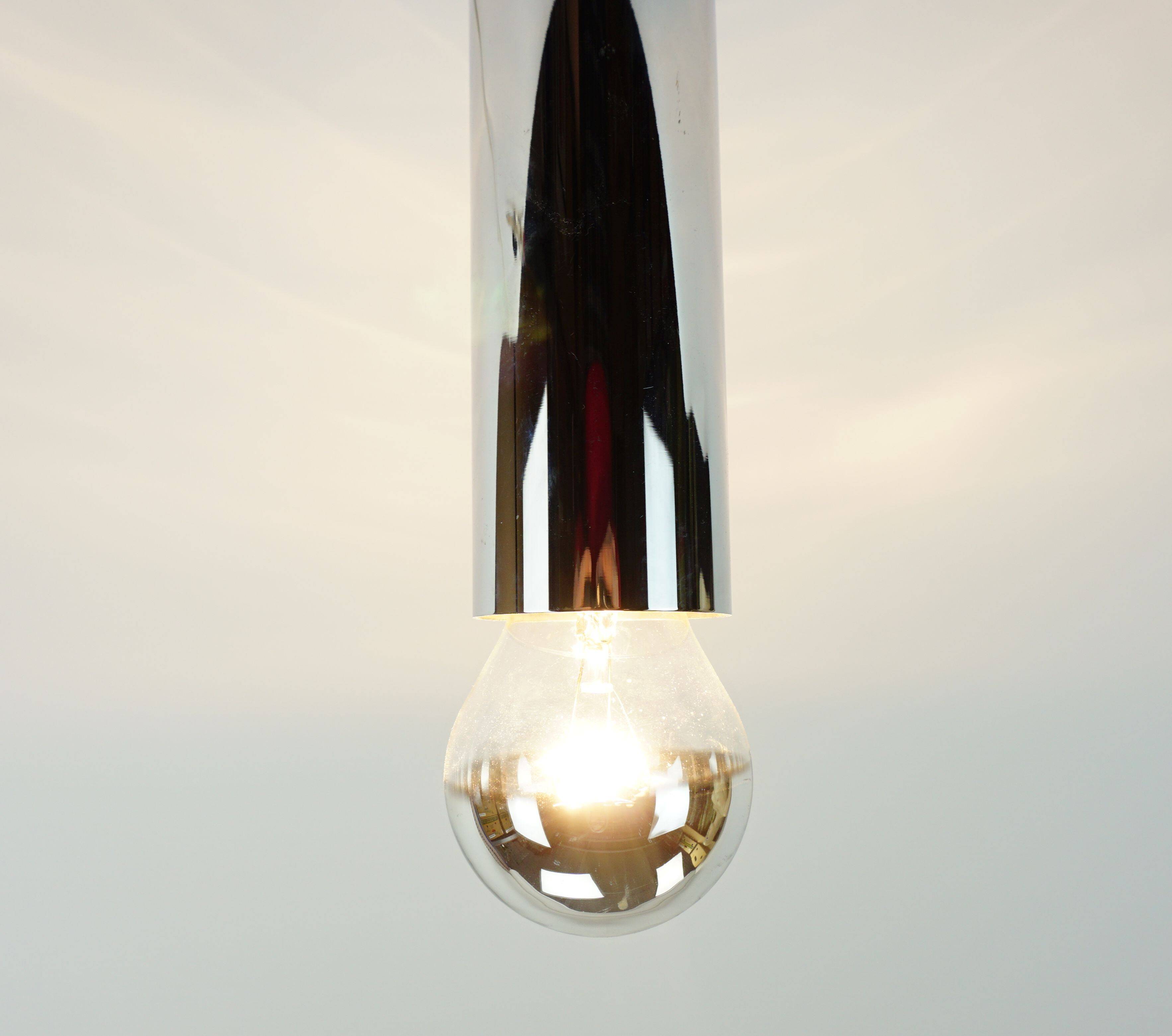 Staff chrome plated ceiling light a248 design rolf krüger 1960s 6 available