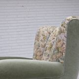 1970s, Danish relax armchair, green furniture velour, original condition.