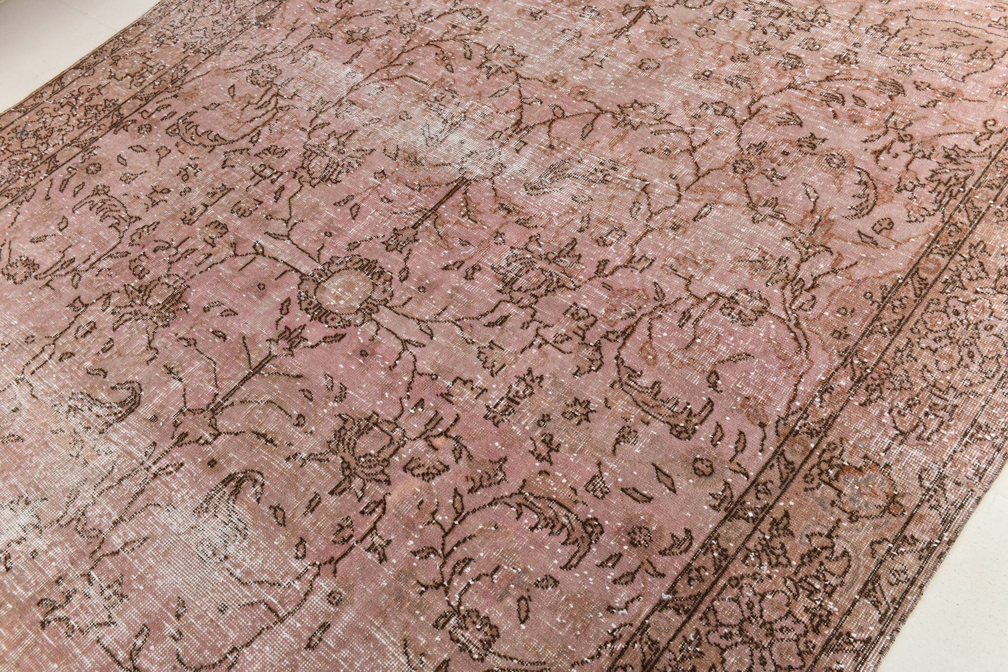 Pink & Brown Large Vintage Rug, 213x325Cm