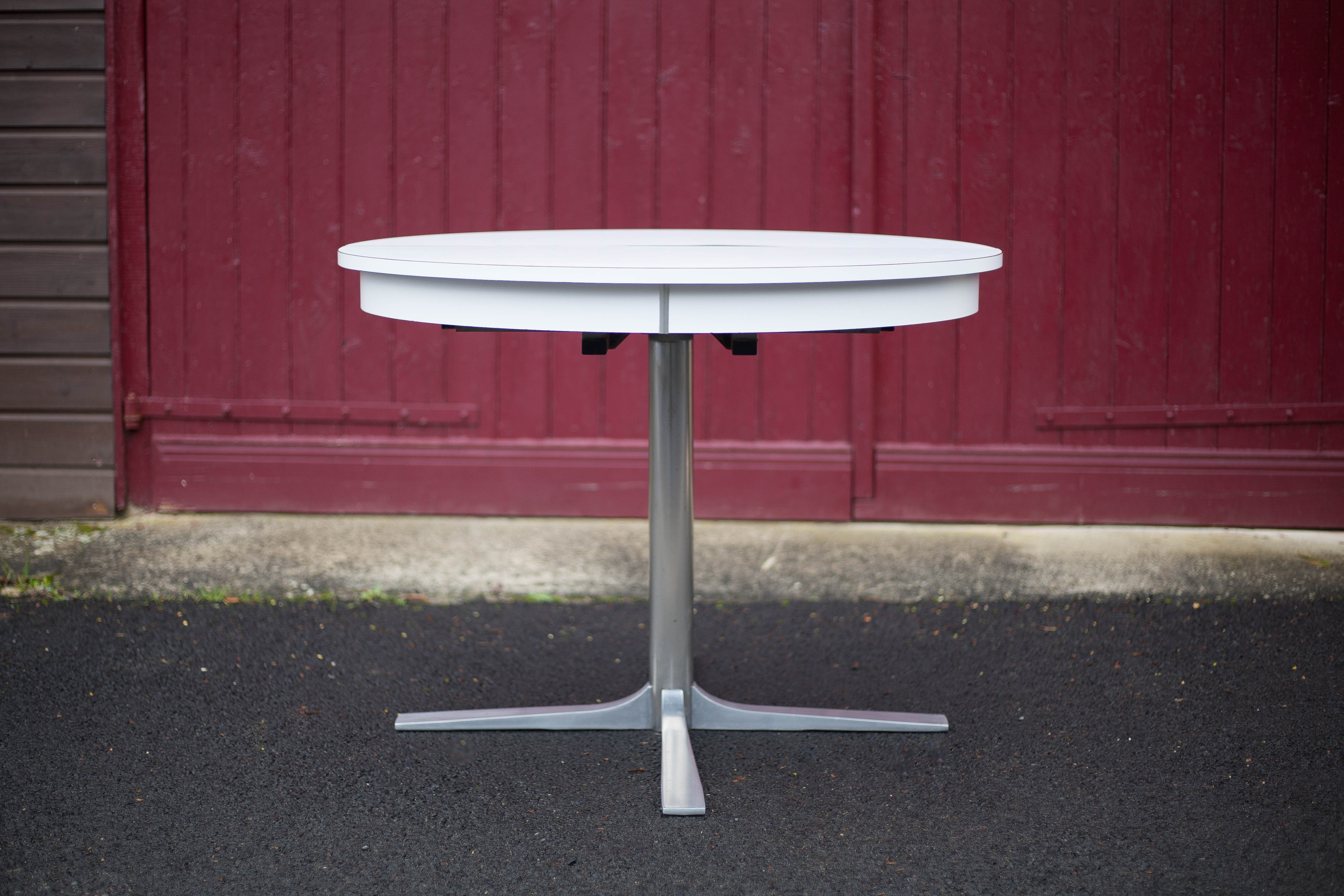 Round table formica white vintage 60/70