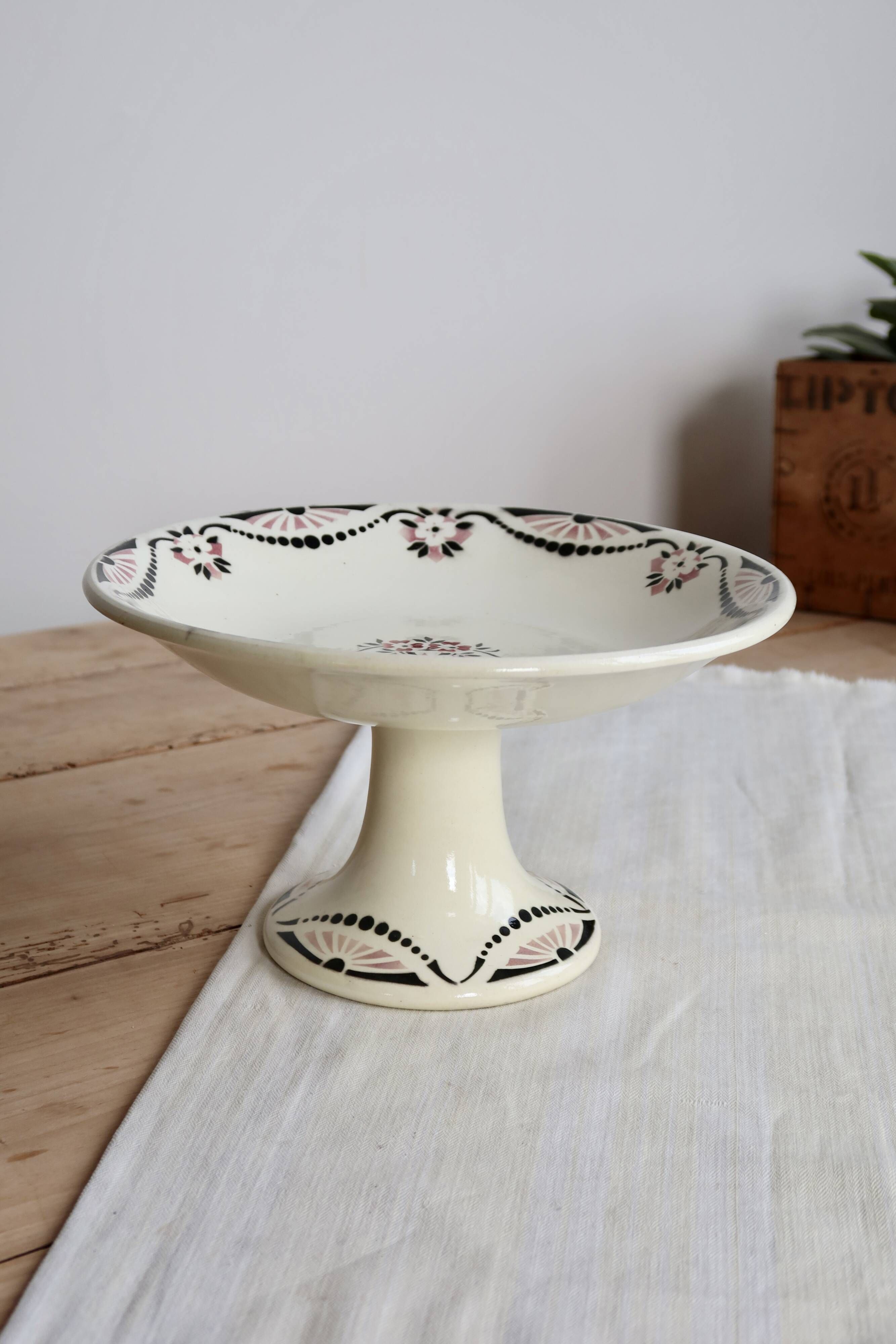 Compotier vintage terre de fer Saint Amand Art Déco