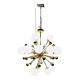 Lustre Spoutnik en laiton et verre opalin, Italie, années 1970