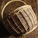 Large round vintage wicker basket