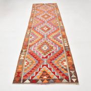 Tapis coureur vintage kilim fait à la main 3x12, 102x362 cm