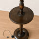 Vintage wooden floor lamp with rotating and leather shade - 1970s