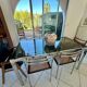 Vintage dining set – smoked glass & chrome – 5 chairs – year