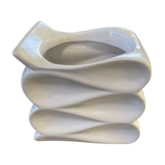 Vase pot de fleurs blanc