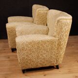 Pair of design armchairs in velvet from the 50s