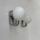 Pair of vintage wall lights, chrome metal and opaline, France, 1960.