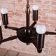 Cubist Chandelier in Brass and Bronze, Czech, 1910s