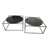 Tables basses Roche Bobois verre et marbre